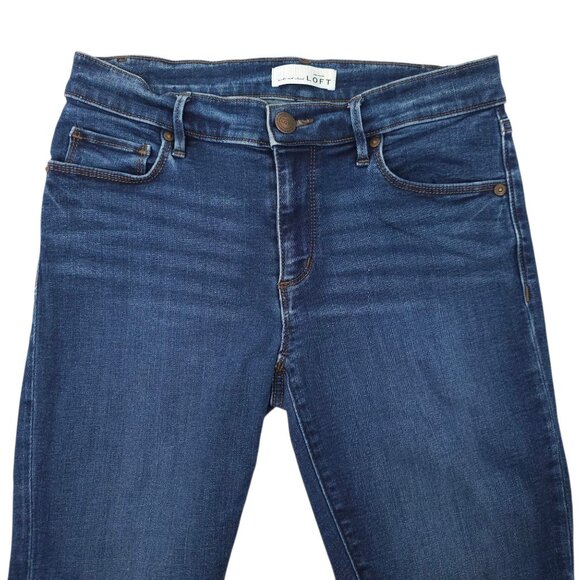 Loft Legging Jean Mid Rise Womens Size 27/4 Stretch Dark Wash Denim - Picture 9 of 15